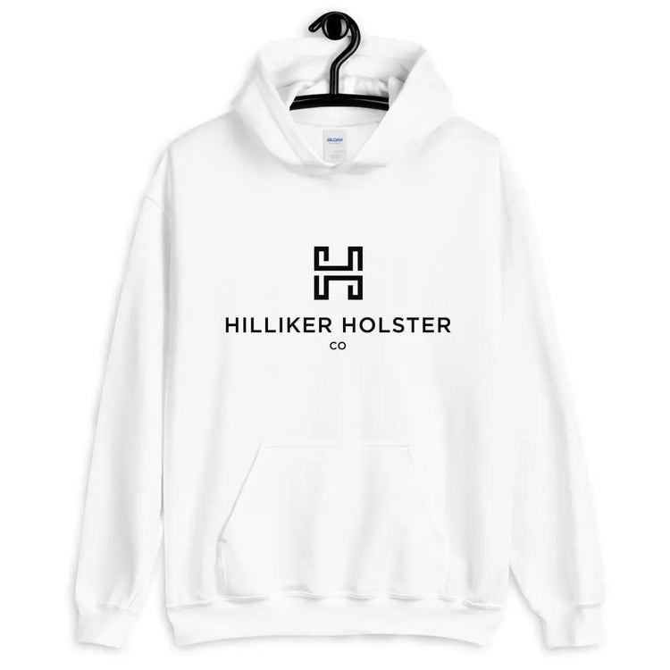 Hilliker Hol Co (black logo)Unisex Hoodie Hilliker Holster Co White S