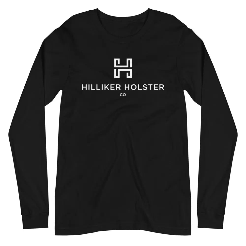 Hilliker Holster Co (White Logo) Unisex Long Sleeve Tee Hilliker Holster Co Black XS