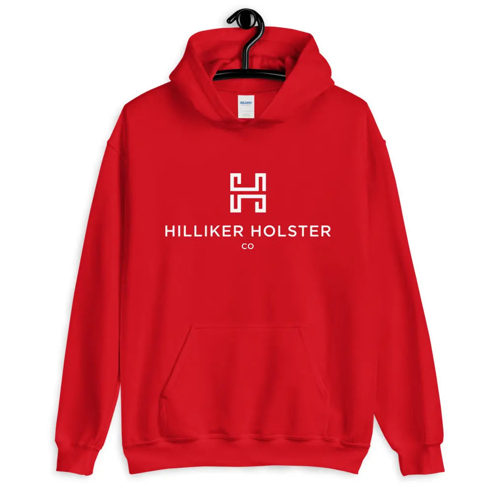 Hilliker Holster Co (white logo) Unisex Hoodie Hilliker Holster Co Red S