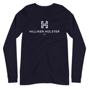 Hilliker Holster Co (White Logo) Unisex Long Sleeve Tee Hilliker Holster Co Navy XS 