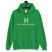 Hilliker Holster Co (white logo) Unisex Hoodie Hilliker Holster Co Irish Green S 