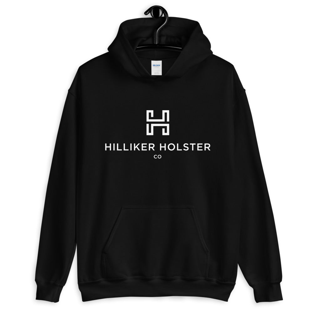 Hilliker Holster Co (white logo) Unisex Hoodie Hilliker Holster Co Black S 