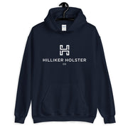 Hilliker Holster Co (white logo) Unisex Hoodie Hilliker Holster Co Navy S 