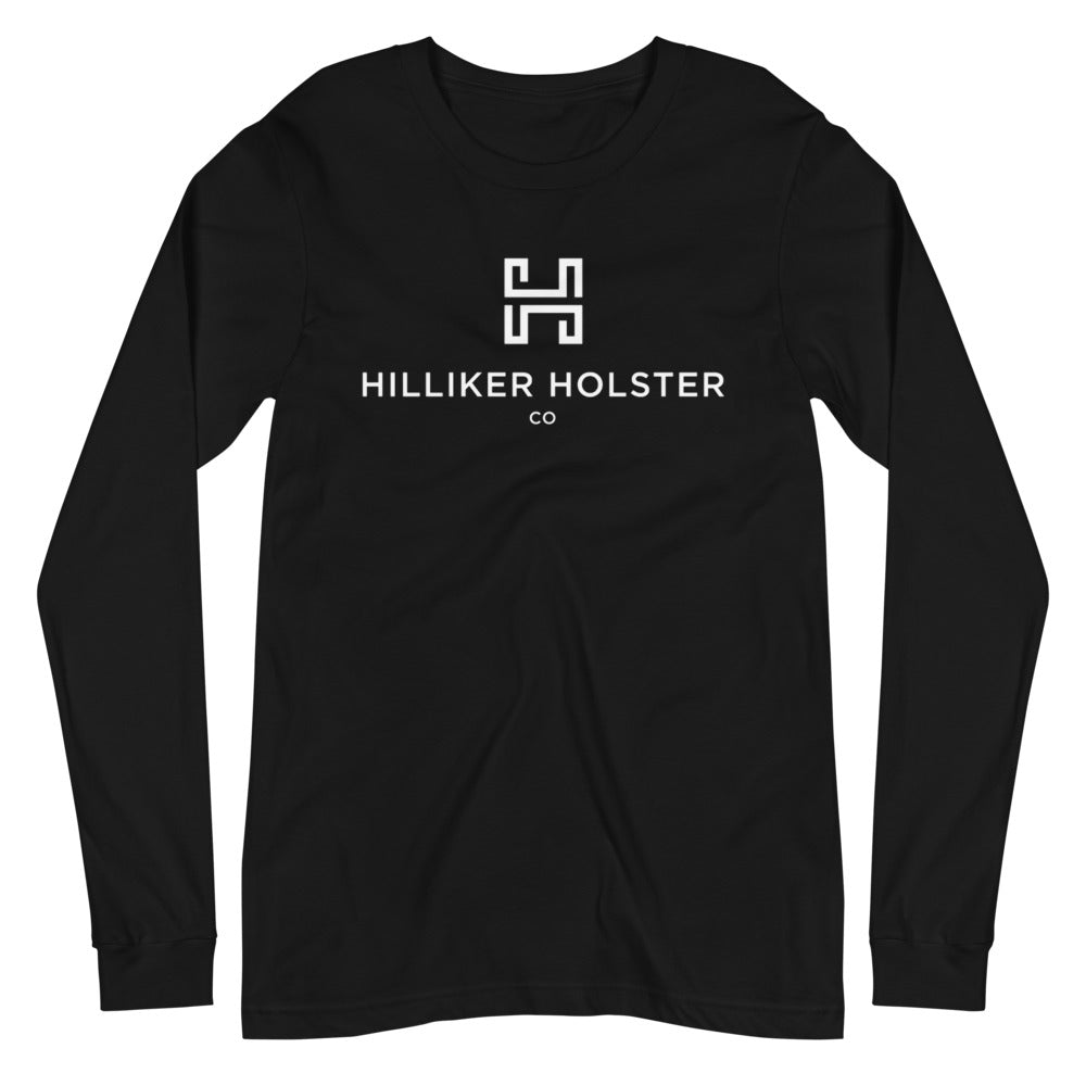 Hilliker Holster Co (White Logo) Unisex Long Sleeve Tee Hilliker Holster Co Black XS 