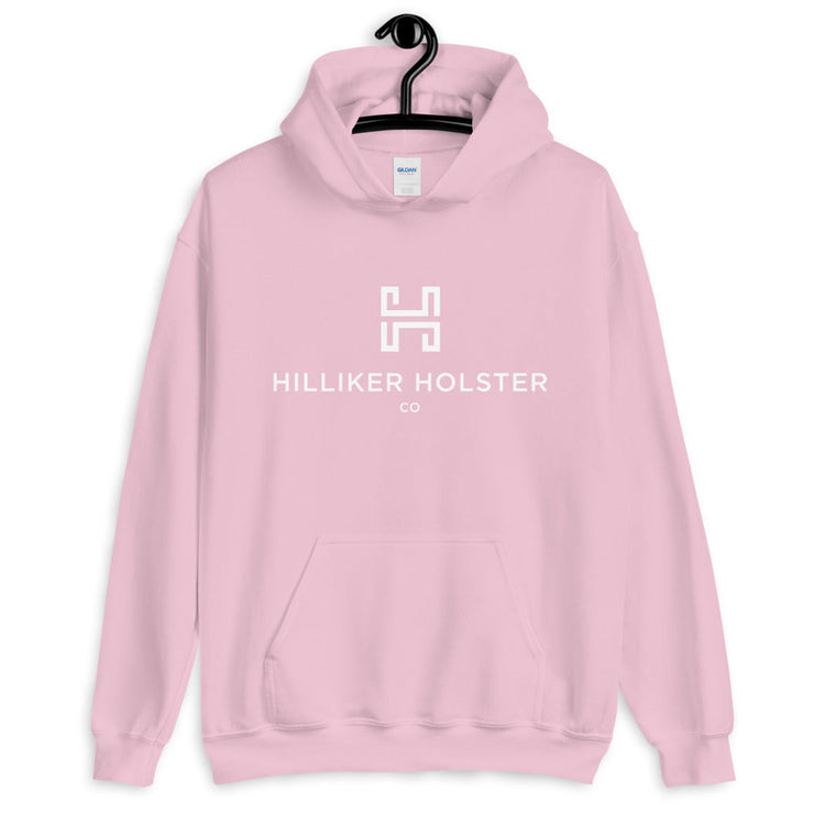 Hilliker Holster Co (white logo) Unisex Hoodie Hilliker Holster Co Light Pink S 