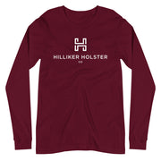 Hilliker Holster Co (White Logo) Unisex Long Sleeve Tee Hilliker Holster Co Maroon XS 