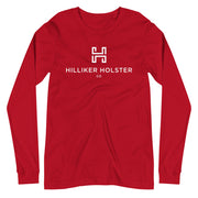 Hilliker Holster Co (White Logo) Unisex Long Sleeve Tee Hilliker Holster Co Red XS 